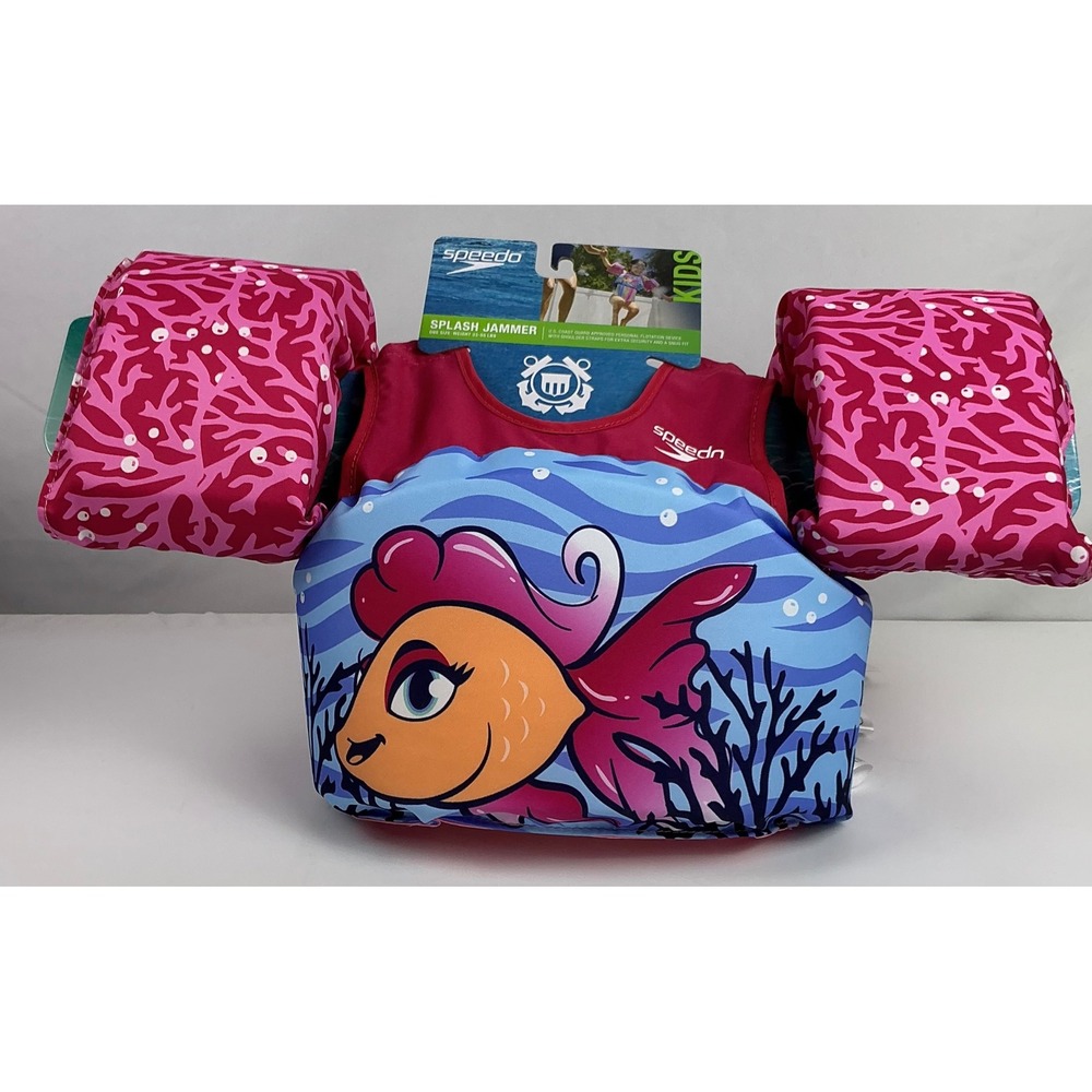Speedo Kids Splash Jammer Learn to‎ Swim Vest Flotation Device 33-55 Lbs